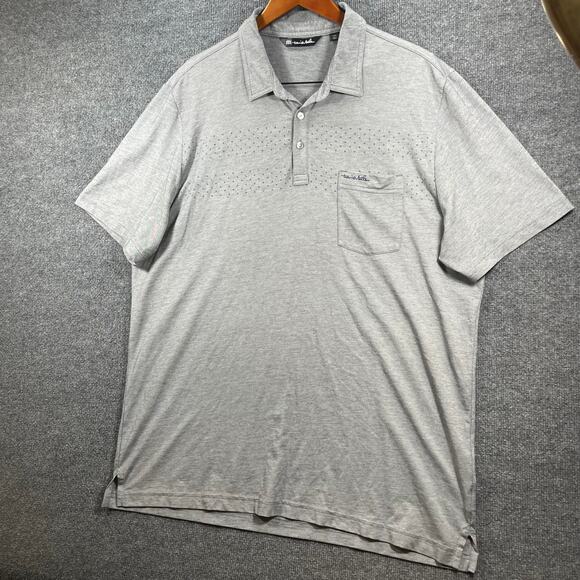 Travis Mathew Polo Shirt Men's XXL Gray Short Sleeve Golf Casual Stretch Active - Picture 2 of 11